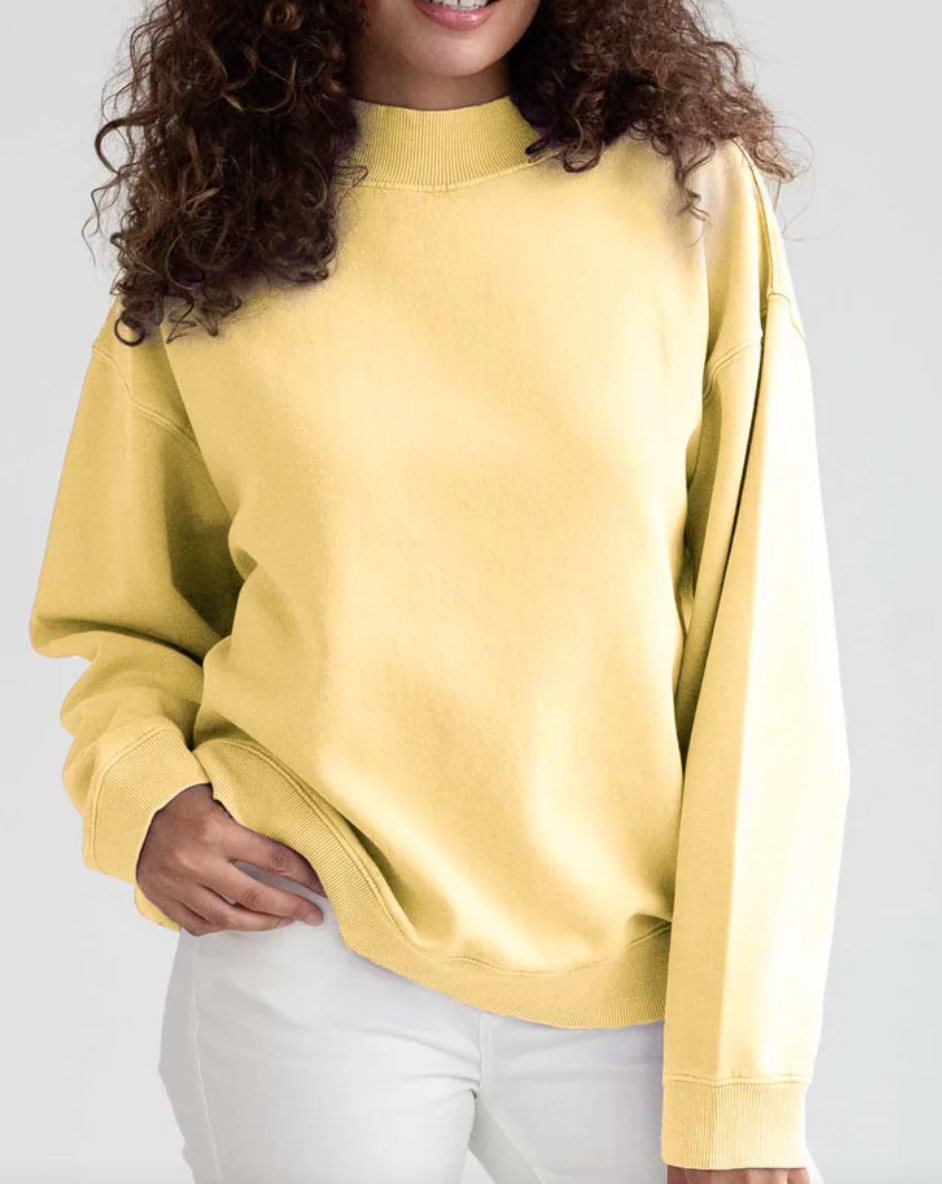Mock Neck Sweatshirt, Sunshine