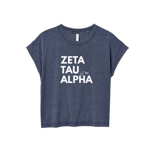 Drop Shoulder Tee, Mineral Navy