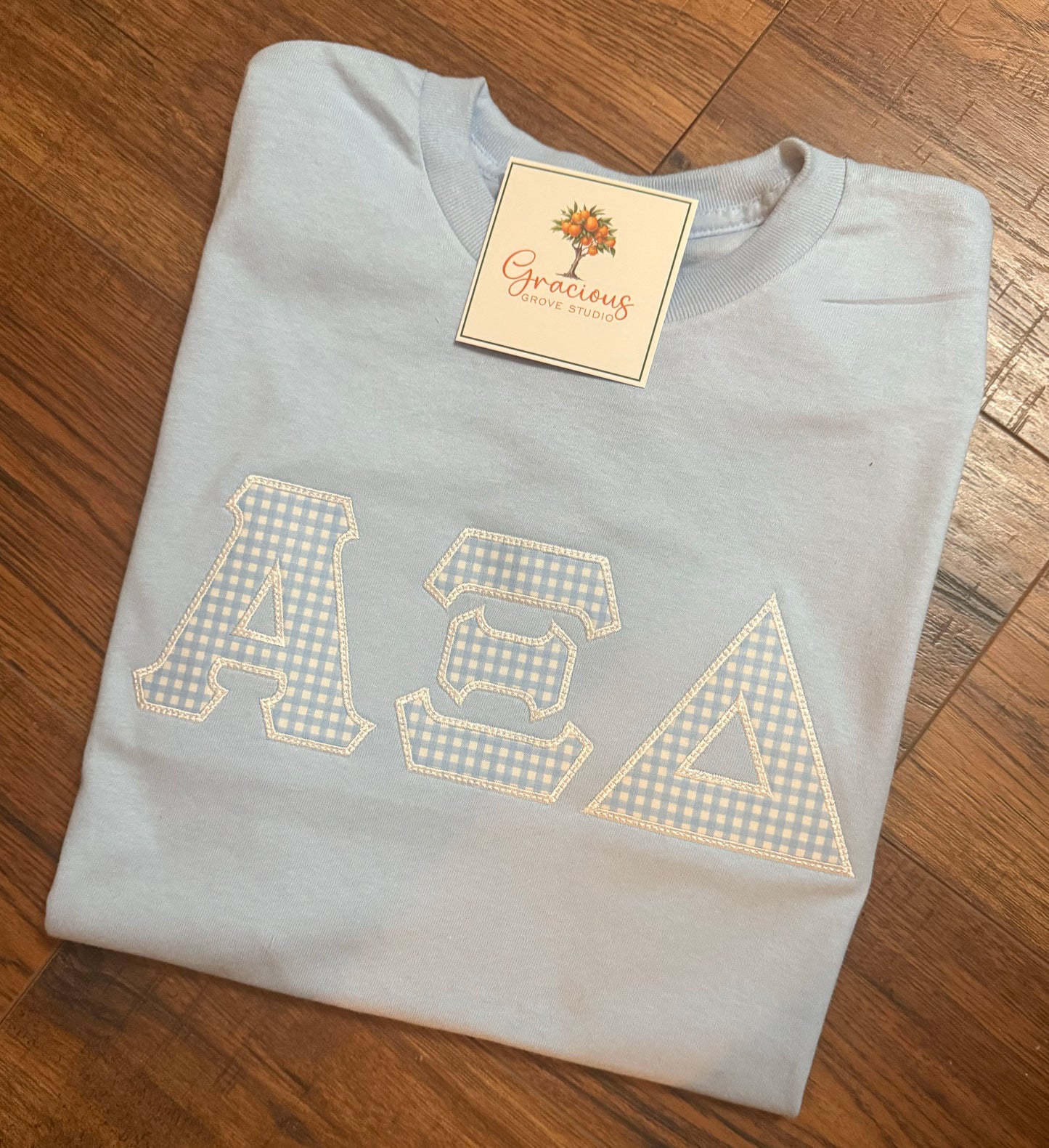 Greek Letter Sweatshirt, Light Blue