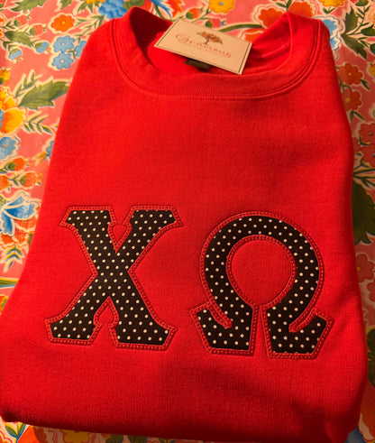 Greek Letter Sweatshirt, Red