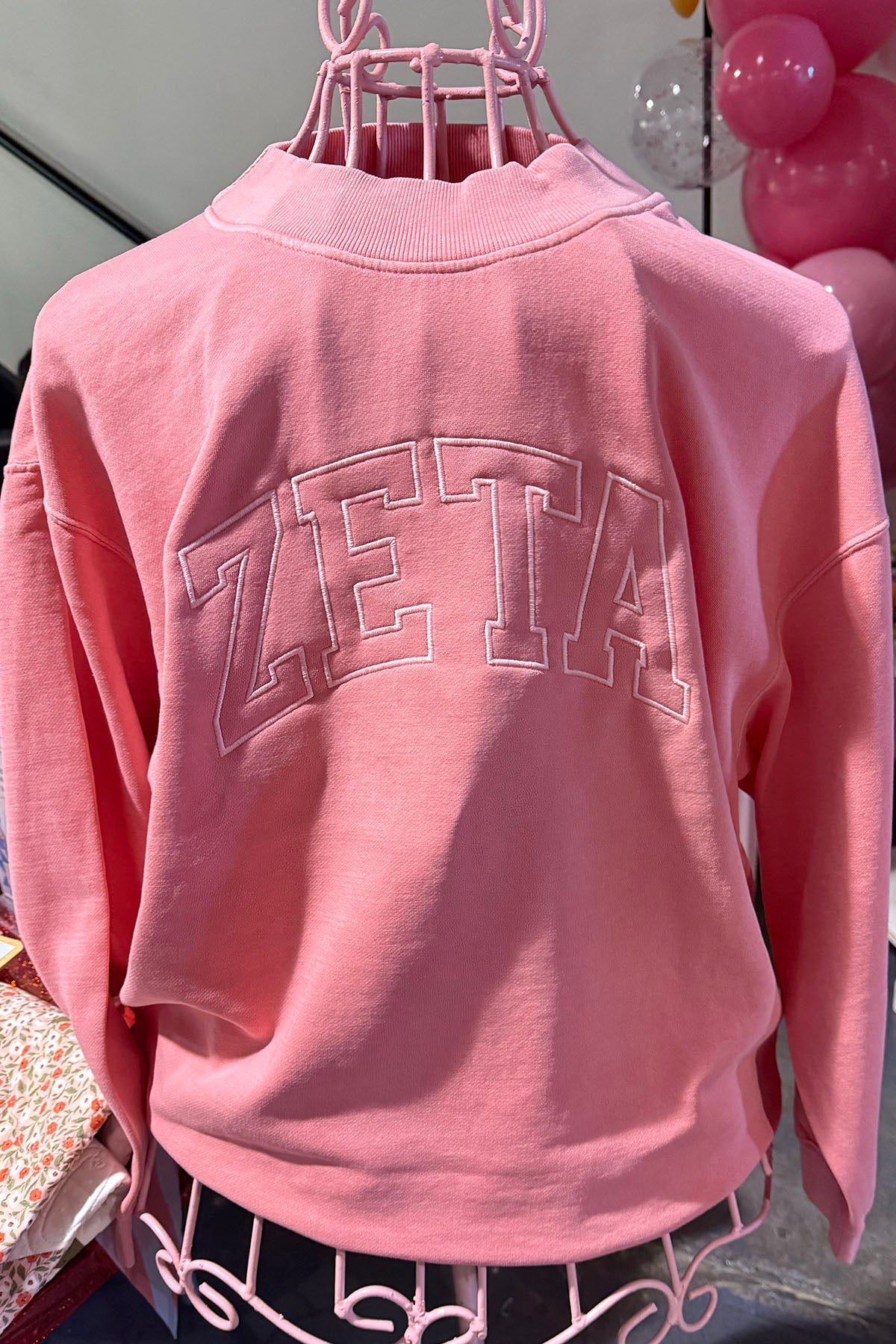 Mock Neck Sweatshirt, Azalea
