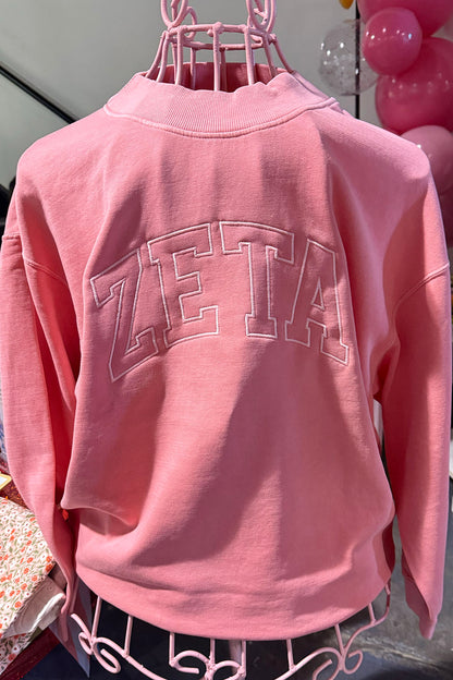 Mock Neck Sweatshirt, Azalea