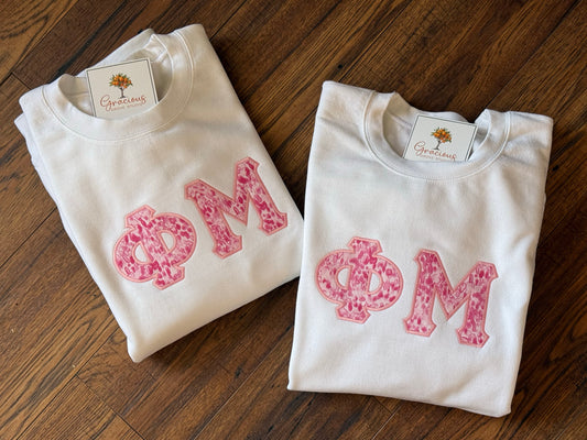 Greek Letter Sweatshirt, White