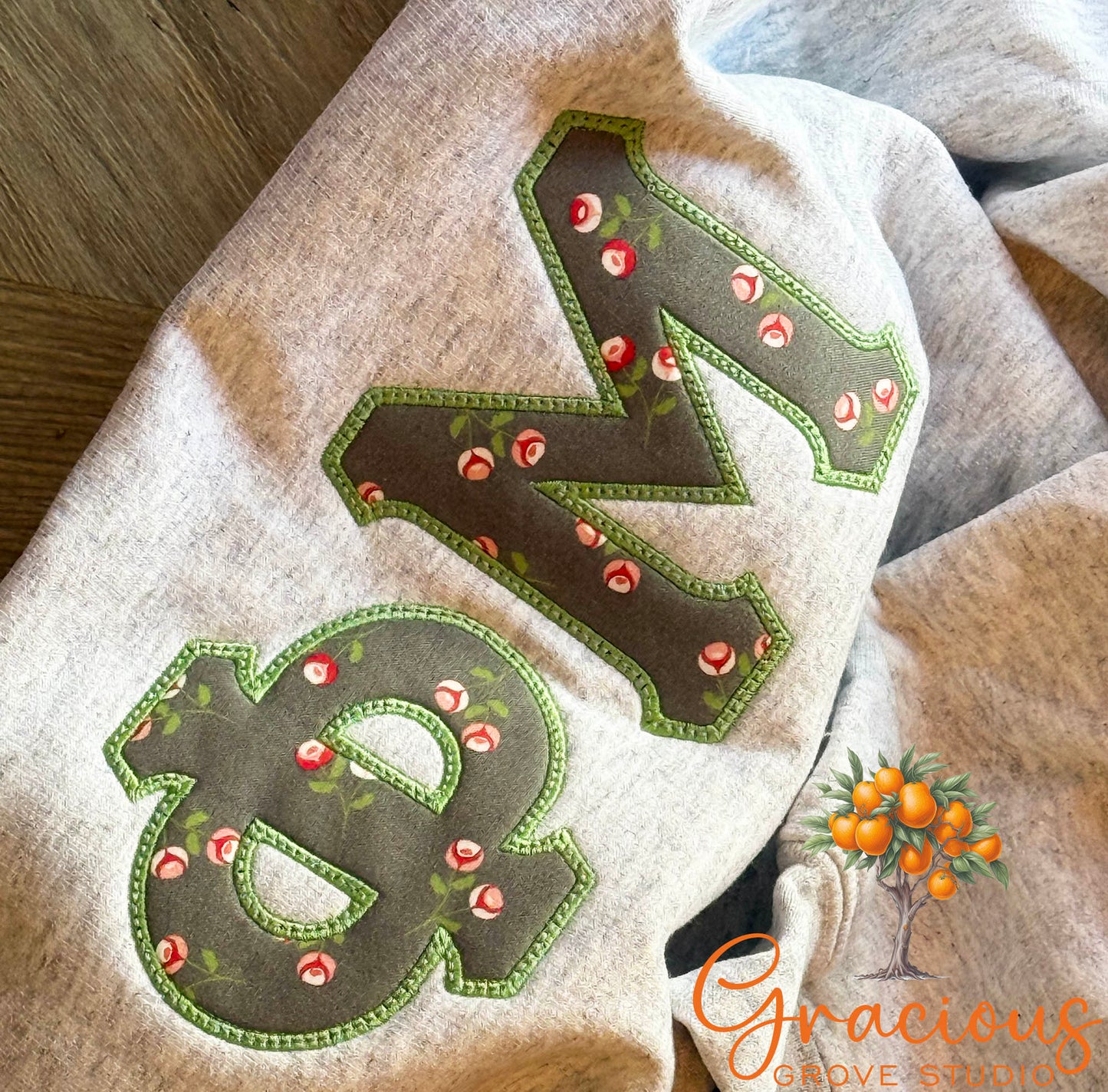 Greek Letter Sweatshirt, Light Ash 1